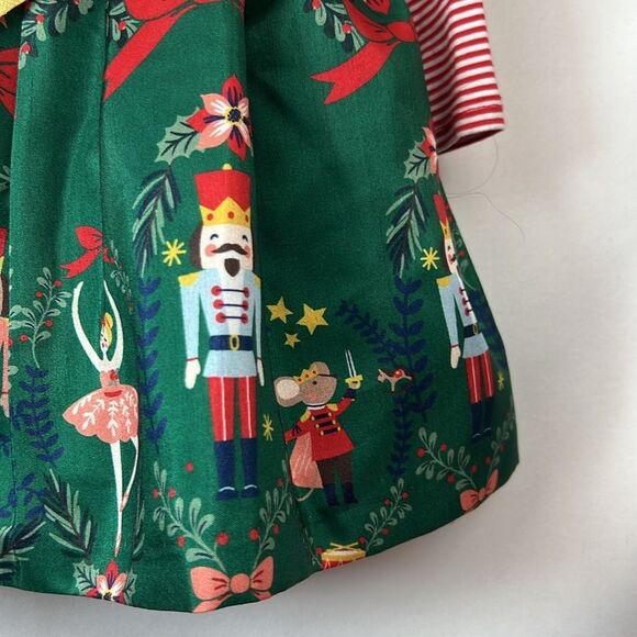 Iris and Ivy Nordstrom Green and Red Nutcracker dress with bloomers NWT 12 Month - Picture 5 of 15